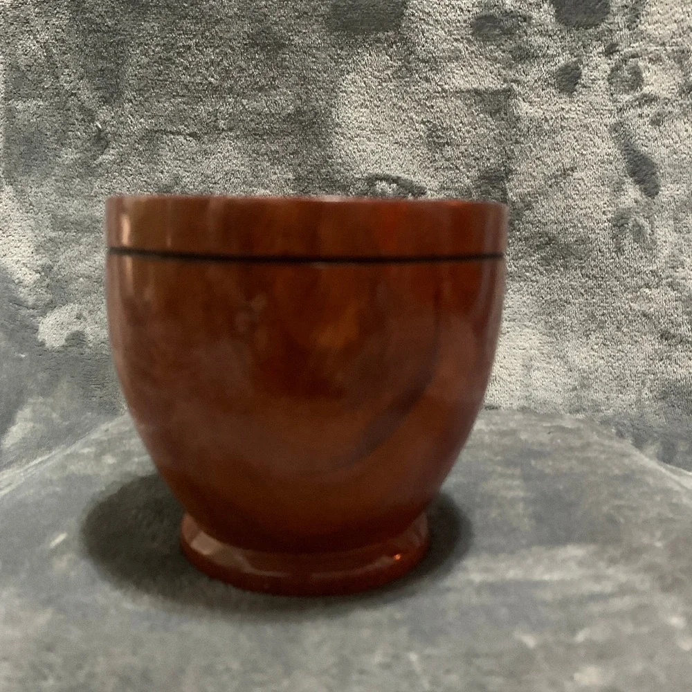 Roatan Decorative Bowl Hand Painted Crazy Owl Brown Wood Folk Art EUC